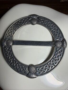 Pewter scarf ring - Thistle design-Ladycrow